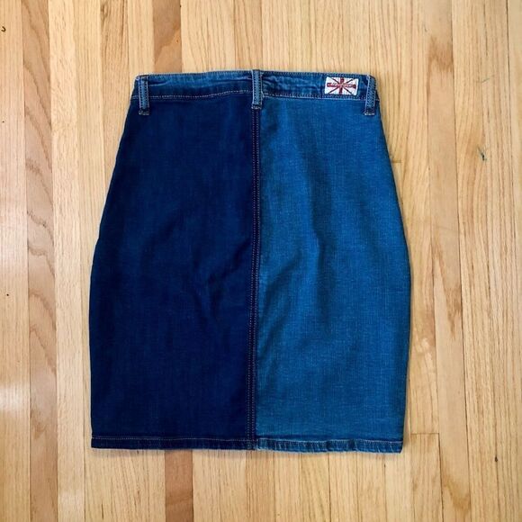 MACHINE/ Multi‎ tone Button Up Denim Skirt / Sz M (28) - Picture 2 of 4